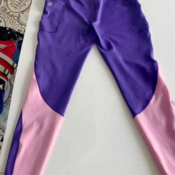 EUC Lot of 4 Pop Fit Leggings. 1 full length (purple and pink), 3 capri. Size XL - Picture 3 of 11